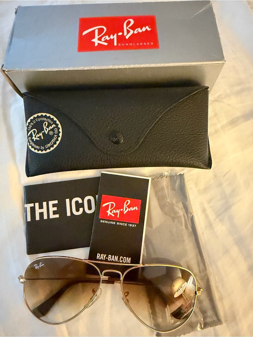 Ray-Ban Gold Frame Brown Gradient Aviator Sunglasses Bloomingdales - Picture 2 of 5